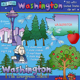 Washington USA - State Symbols Clip Art Download