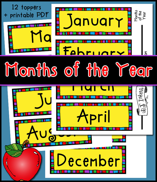 Months of the Year Printable Download