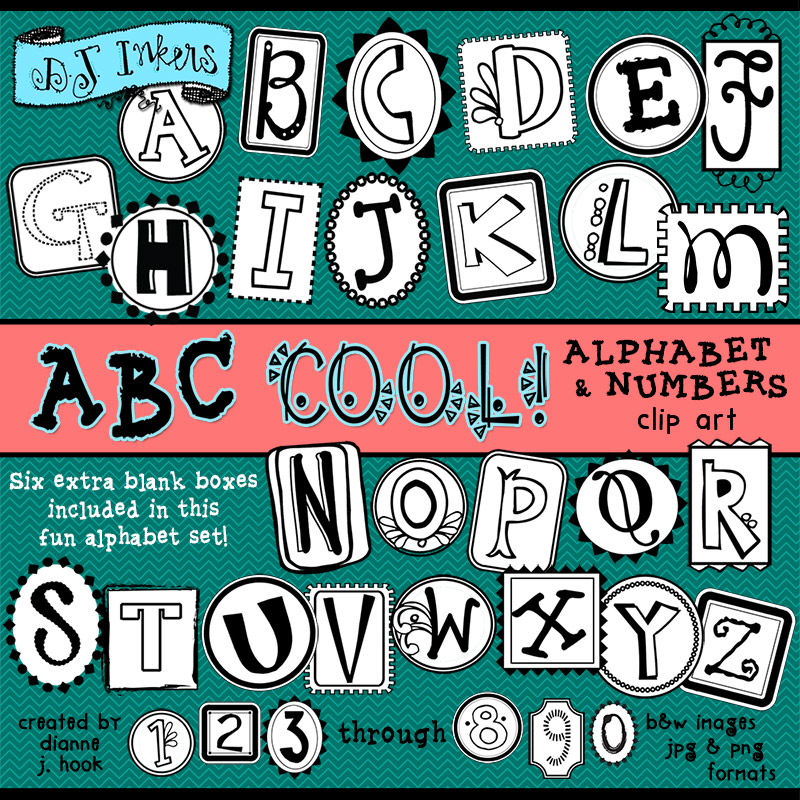 Cool Alphabet letters for a magazine cut-out collage look by DJ Inkers