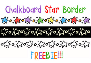 Chalkboard Star Border Clip Art FREEBIE
