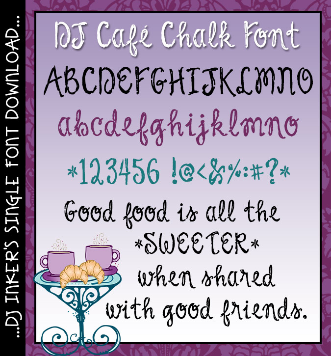 Order-up a smile with this hand-written cursive chalkboard font by DJ Inkers