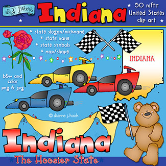 Indiana USA - State Symbols Clip Art Download