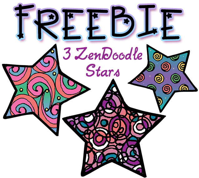 ZenDoodle Stars 3 Part Clip Art FREEBIE