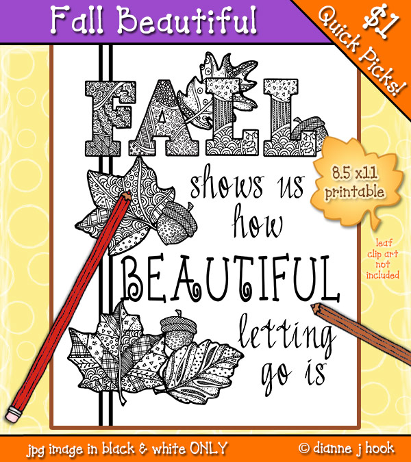 Fall Beautiful Printable Coloring Page