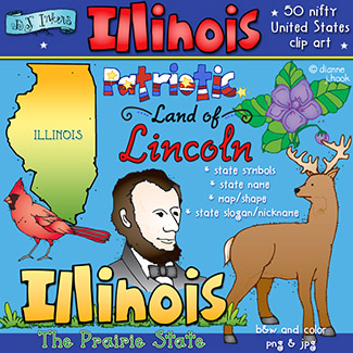 Illinois USA - State Symbols Clip Art Download