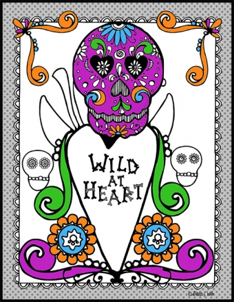 Dia de los Muertos Zen Doodle Sugar Skulls Clip Art