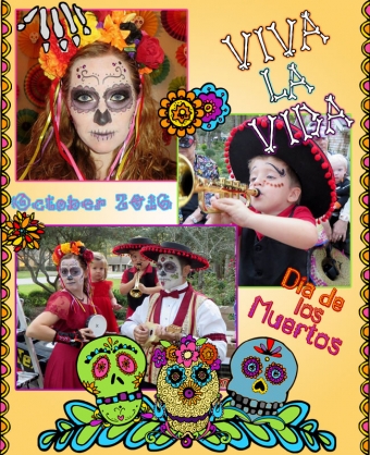 Dia de los Muertos Zen Doodle Sugar Skulls Clip Art