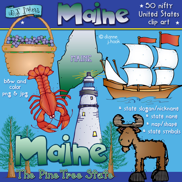 Maine USA Clip Art Download