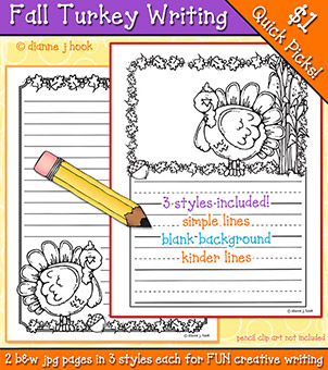 Fall Turkey Borders for Writing Download
