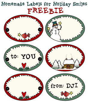 Homemade Holiday Labels - Free with any purchase!
