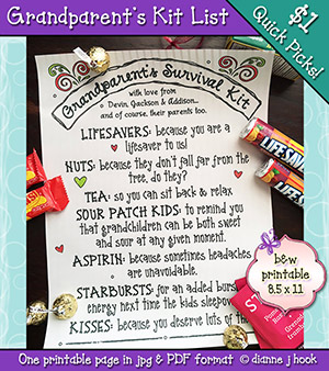 Grandparents Survival Kit Printable Download