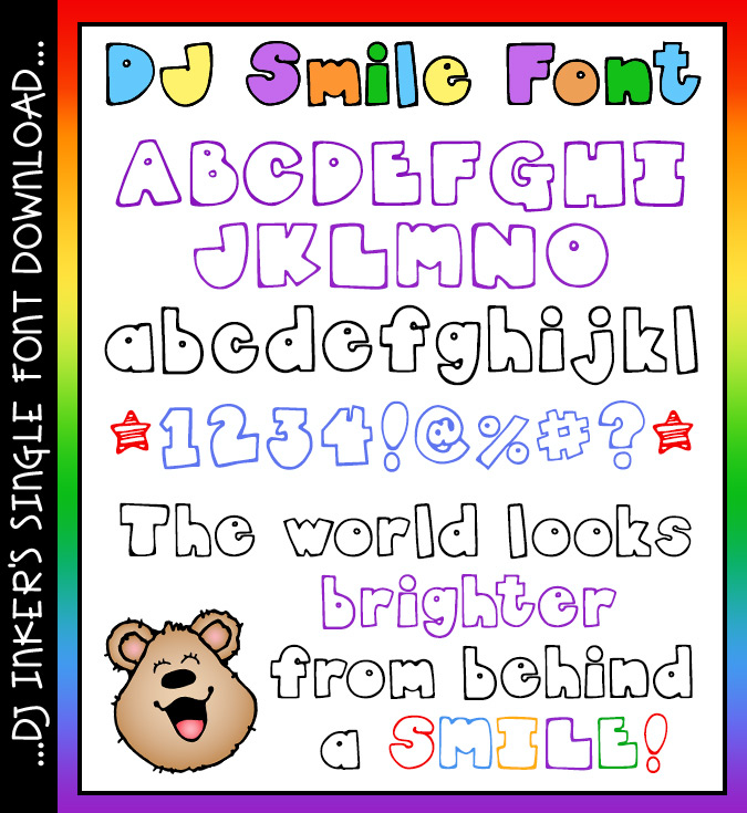 A bold block letter font to make your projects smile by DJ Inkers