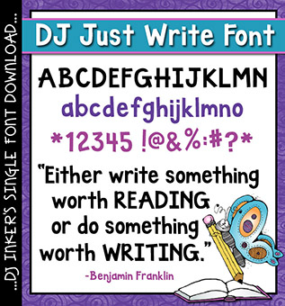 Help kids practice handwriting with this great font by DJ Inkers