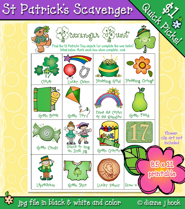 St. Patrick's Day Scavenger Hunt Printable Activity