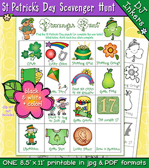 St. Patrick's Day Scavenger Hunt Printable Activity