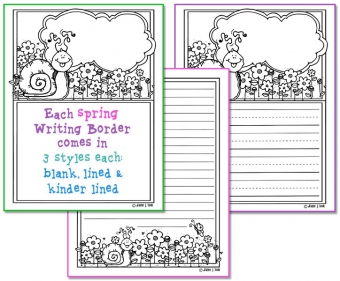 Lined borders for spring writing prompts by DJ Inkers