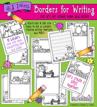 Spring themed pages for writing prompts, handwriting practice and journals