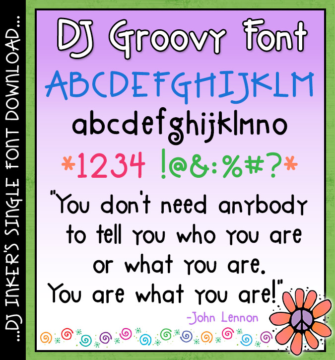 Make your projects look DJ Groovy with this cool, yet basic font by DJ Inkers