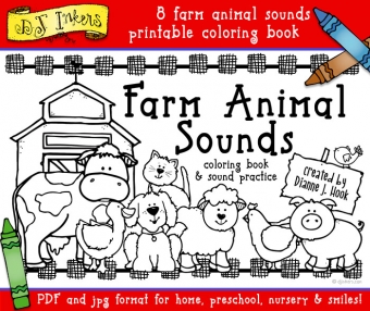 Farm Animal Sound book for preK and early education by DJ Inkers