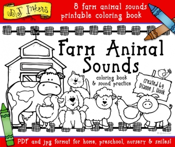 Practice farm animal sounds and color a smile with the little ones -DJ  Inkers