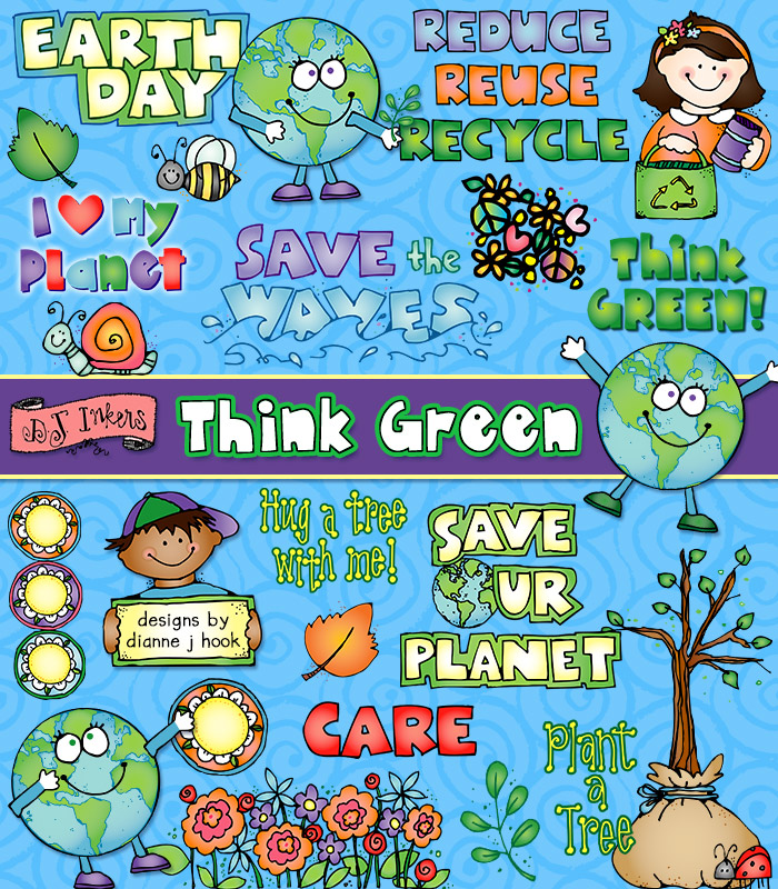 Think Green - Conservation Clip Art Download