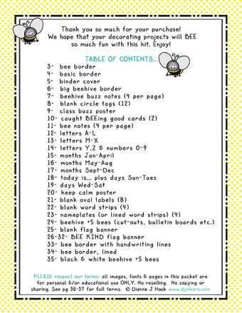 Bee Classroom Decorations and Printables Download