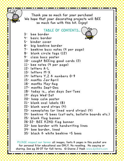 Bee Classroom Decorations and Printables Download