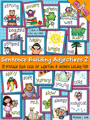 Adjectives Flash Cards vol. 2 - Sentence Building, Parts of Speech