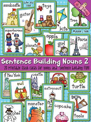 Nouns Flash Cards vol. 2 - Sentence Building, Parts of Speech