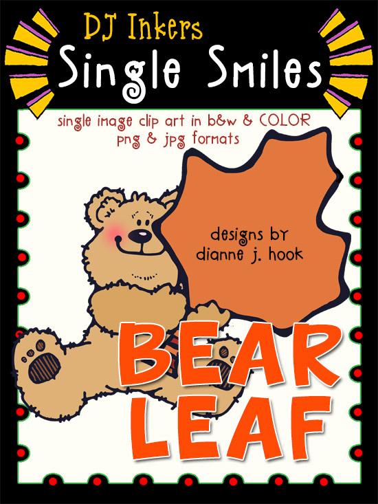 Bear Leaf - Single Smiles Clip Art Image