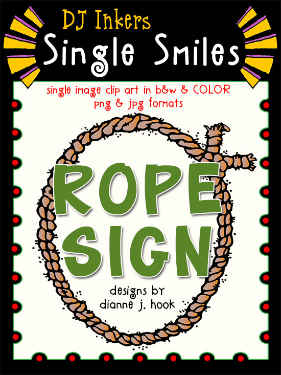 Rope Sign - Single Smiles Clip Art Image