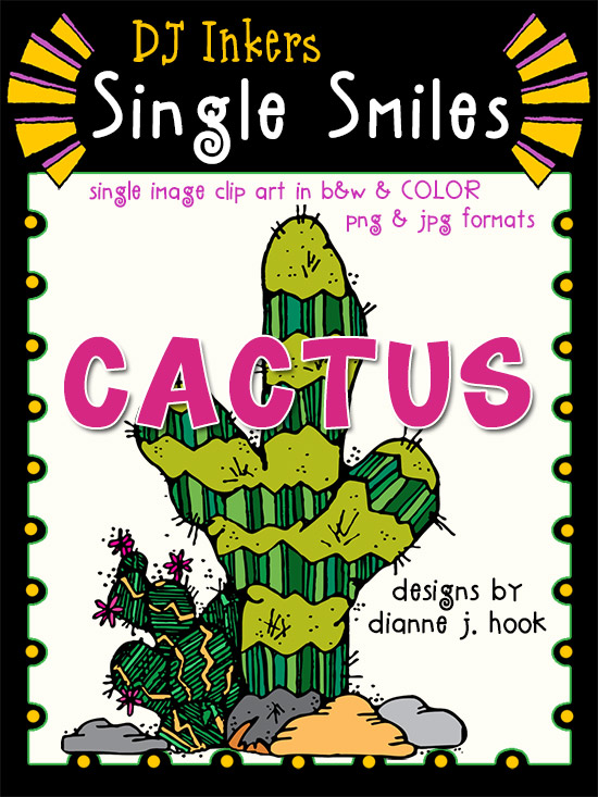 Cactus - Single Smiles Clip Art Image