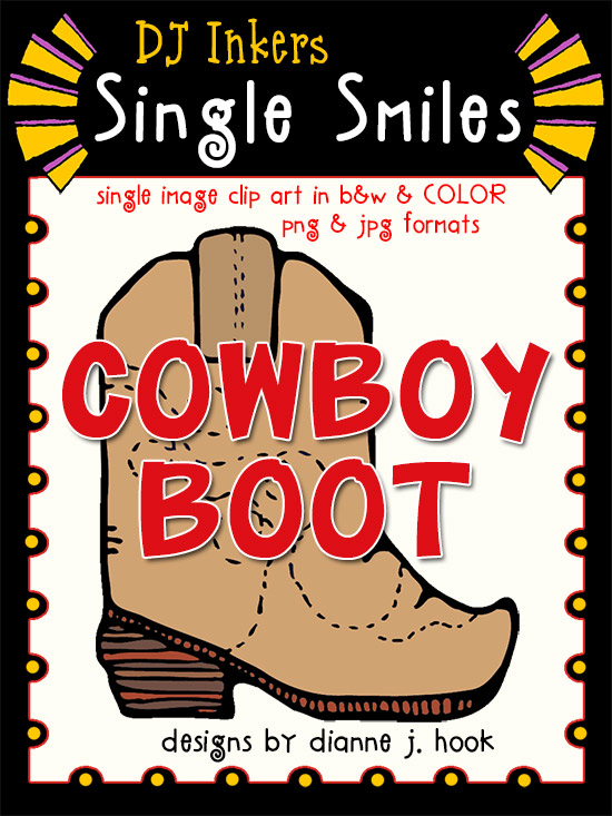Cowboy Boot - Single Smiles Clip Art Image