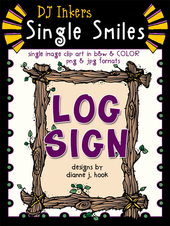 Log Sign - Single Smiles Clip Art Image