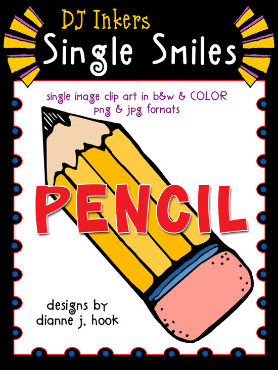 Pencil - Single Smiles Clip Art Image