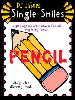 Pencil - Single Smiles Clip Art Image