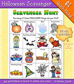 Halloween Scavenger Hunt Printable