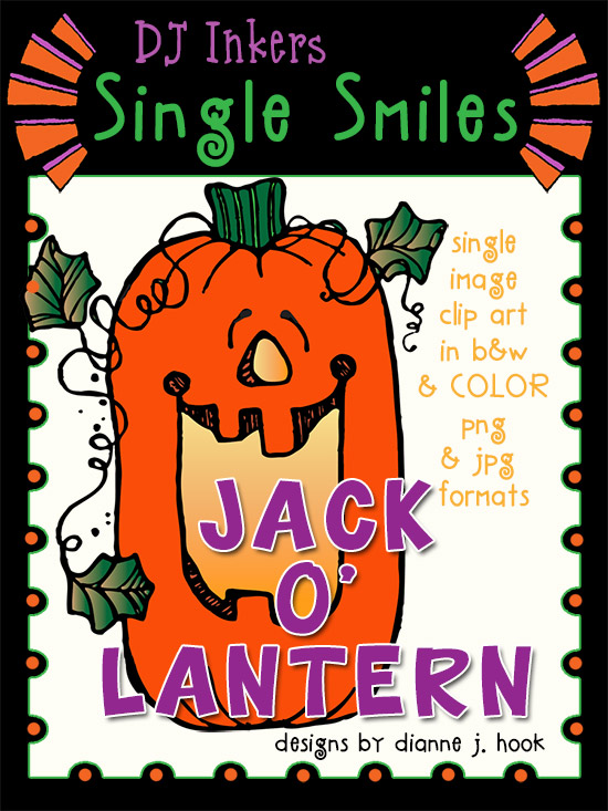 Jack-o'-Lantern - Single Smiles Clip Art Image