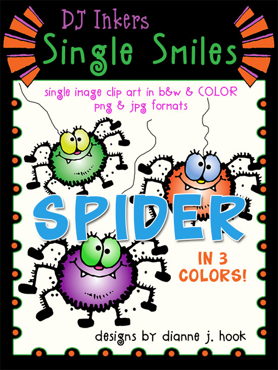Spider - Single Smiles Clip Art Image