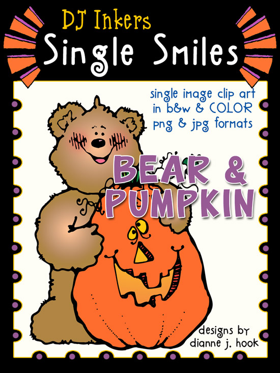Bear Pumpkin - Single Smiles Clip Art Image