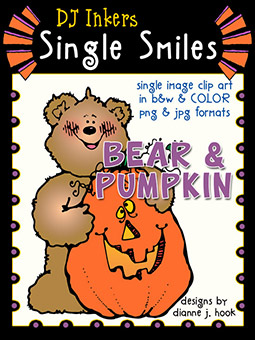 Bear Pumpkin - Single Smiles Clip Art Image