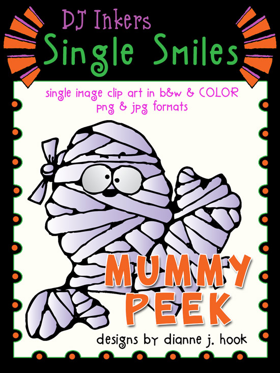 Mummy Peek - Single Smiles Clip Art Image