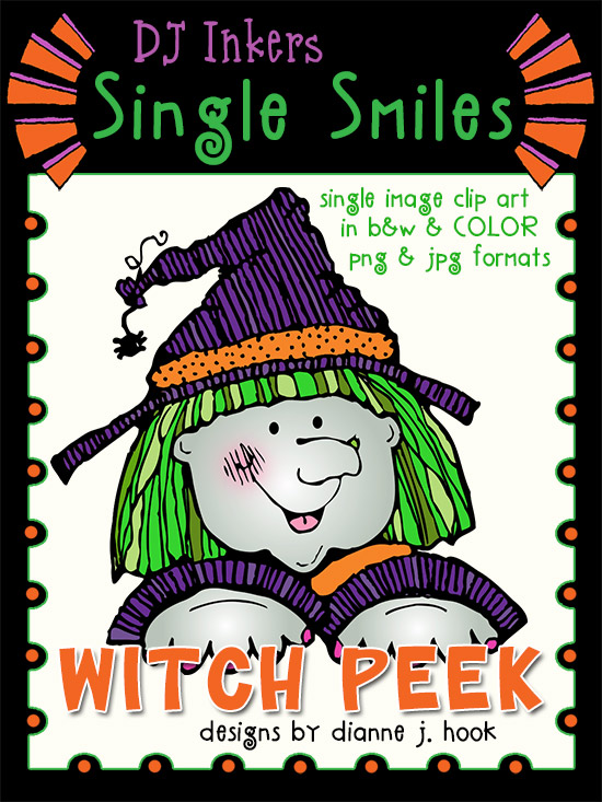 Witch Peek - Single Smiles Clip Art Image
