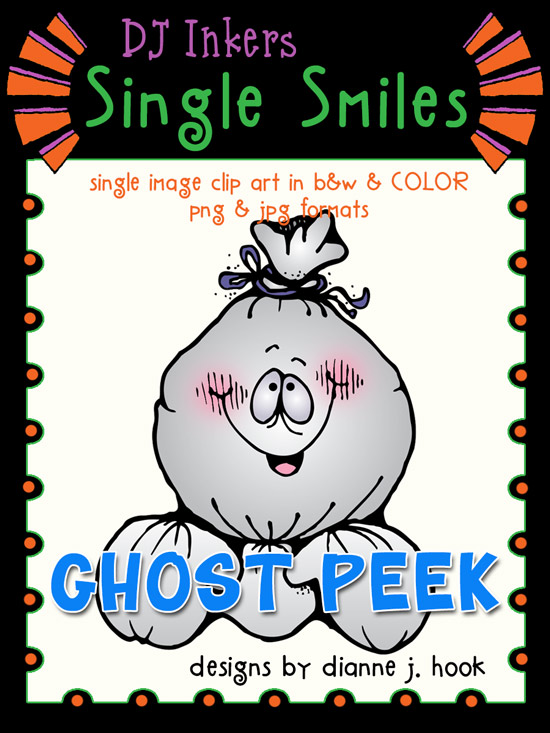 Ghost Peek - Single Smiles Clip Art Image
