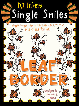 Leaf Border - Single Smiles Clip Art Image