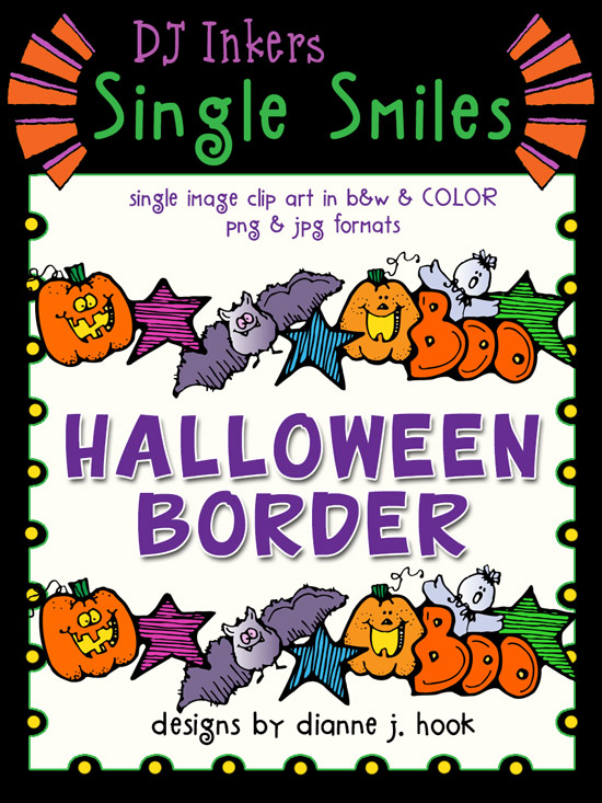 Halloween Border - Single Smiles Clip Art Image
