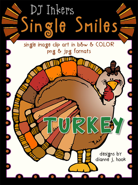 Turkey - Single Smiles Clip Art Image