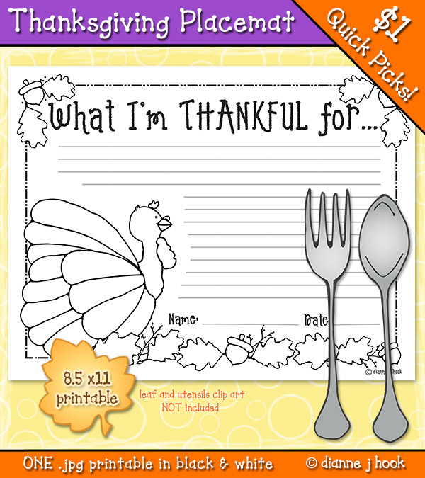 Thanksgiving Place Mat Printable Download