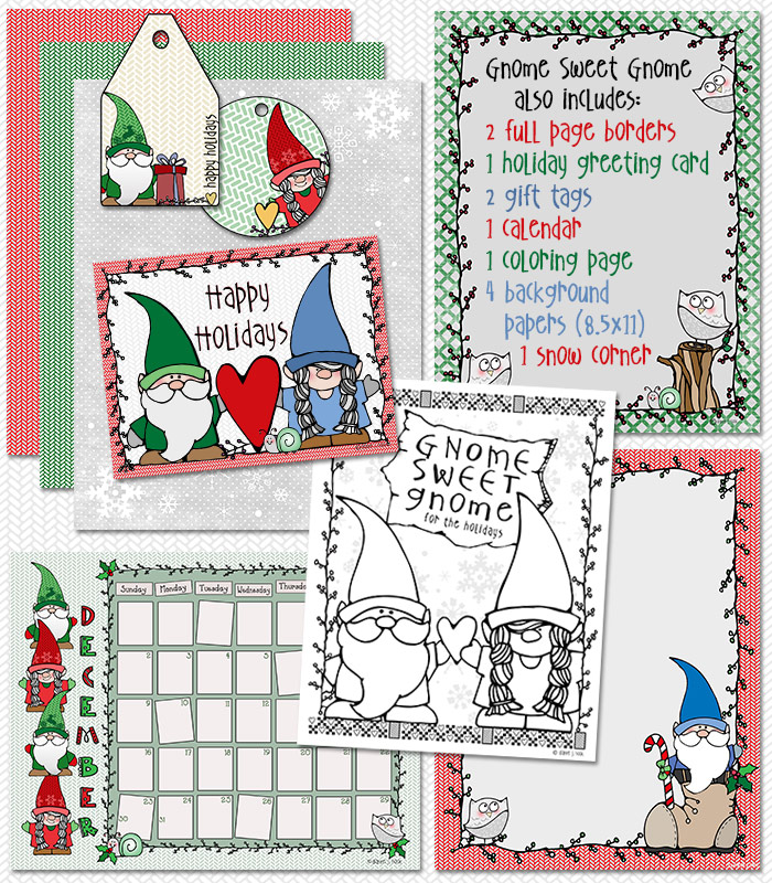 gnome borders and printable projects by DJ Inkers