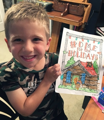 Home for the Holidays Coloring Page